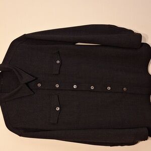 Mens Black Button-Up Shirt